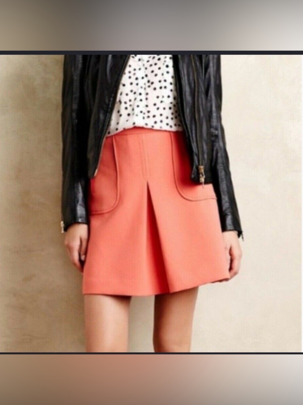 Maeve Anthropologie Coral Skirt Size 8 NWT Pink Rose Structured Mini